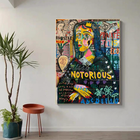 Tableau Mona Lisa Coloré Abstrait Formes