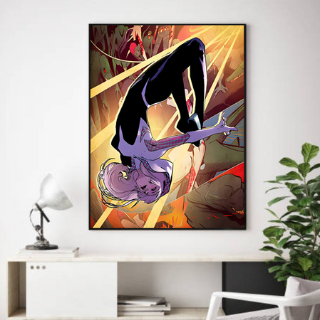 Tableau Rose Spider-Gwen Déco