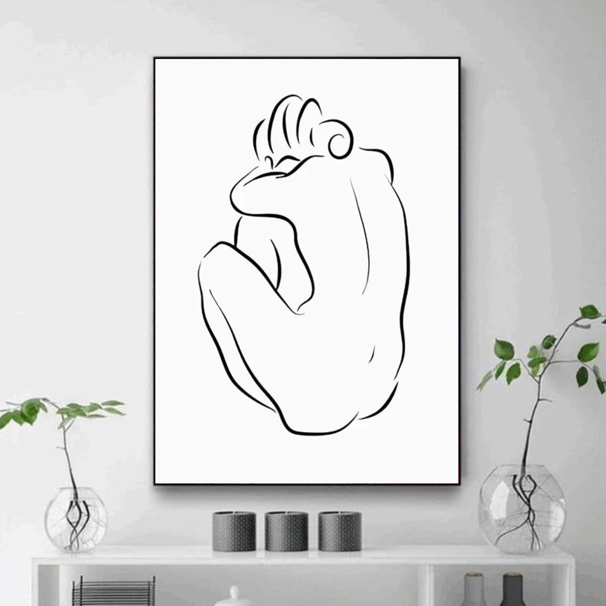 Tableau Scandinave Femme Noir et Blanc