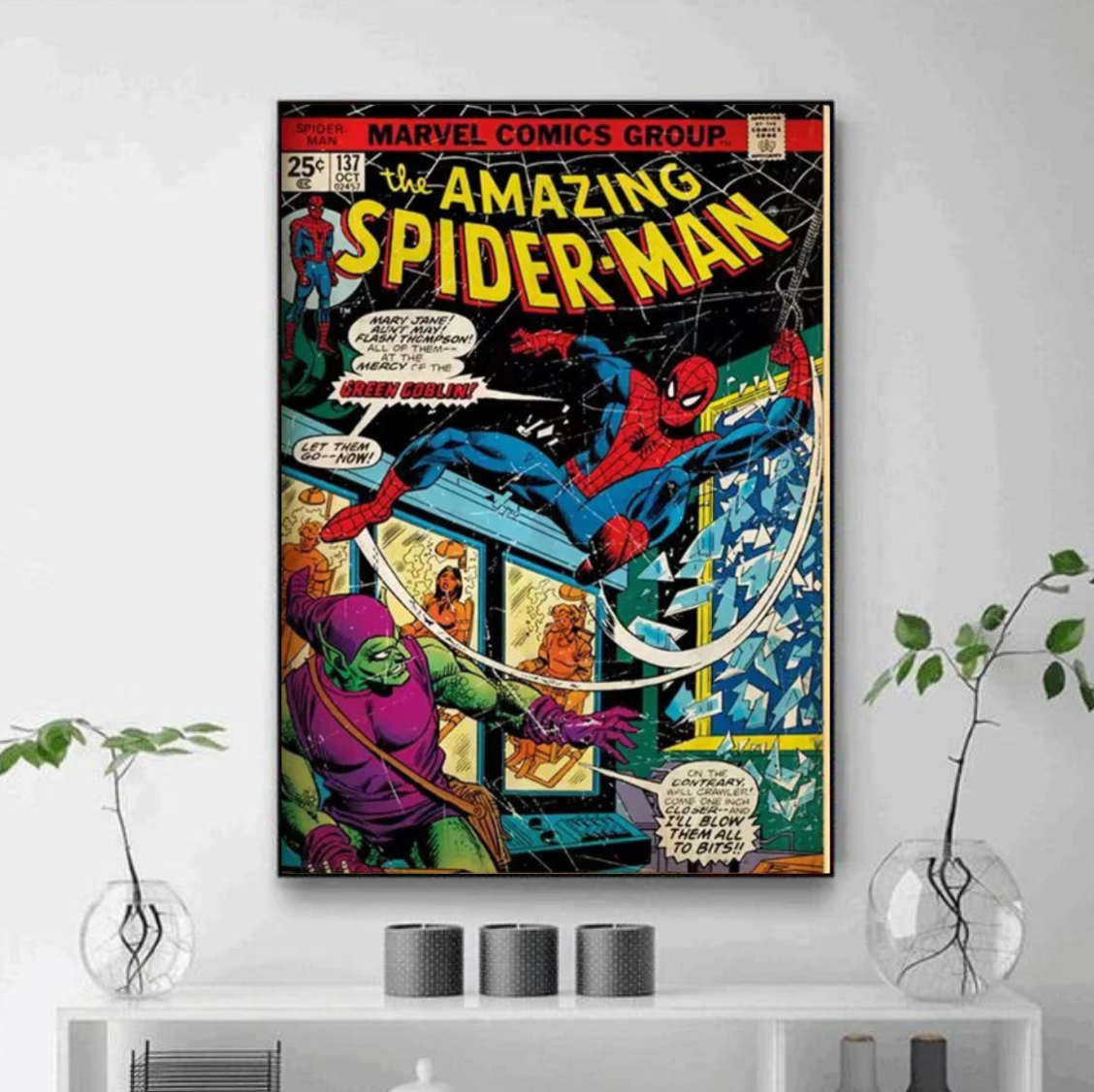 Tableau Spiderman Vintage Film