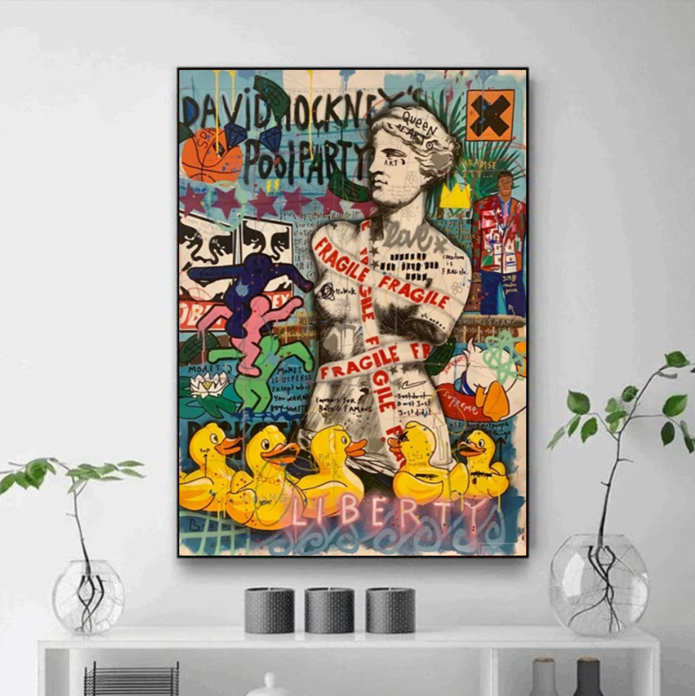 Tableau Statue David Moderne Pop