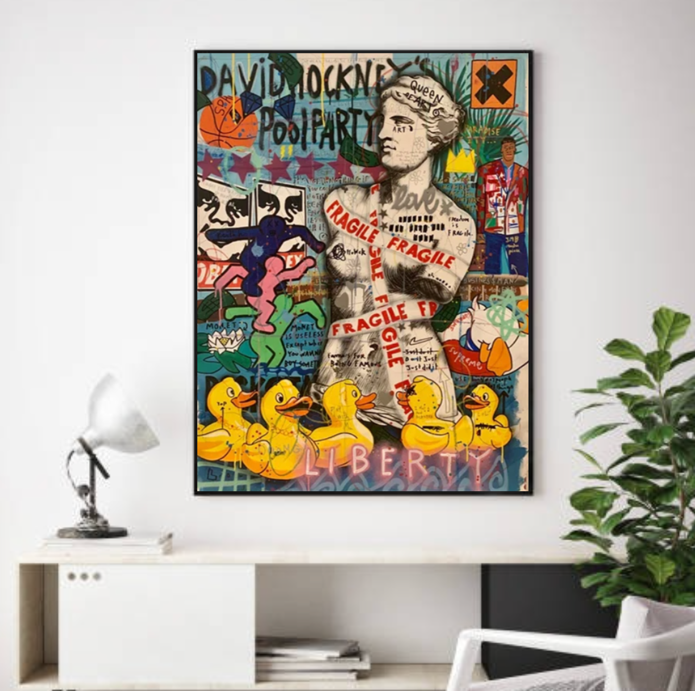 Tableau Statue David Moderne Pop