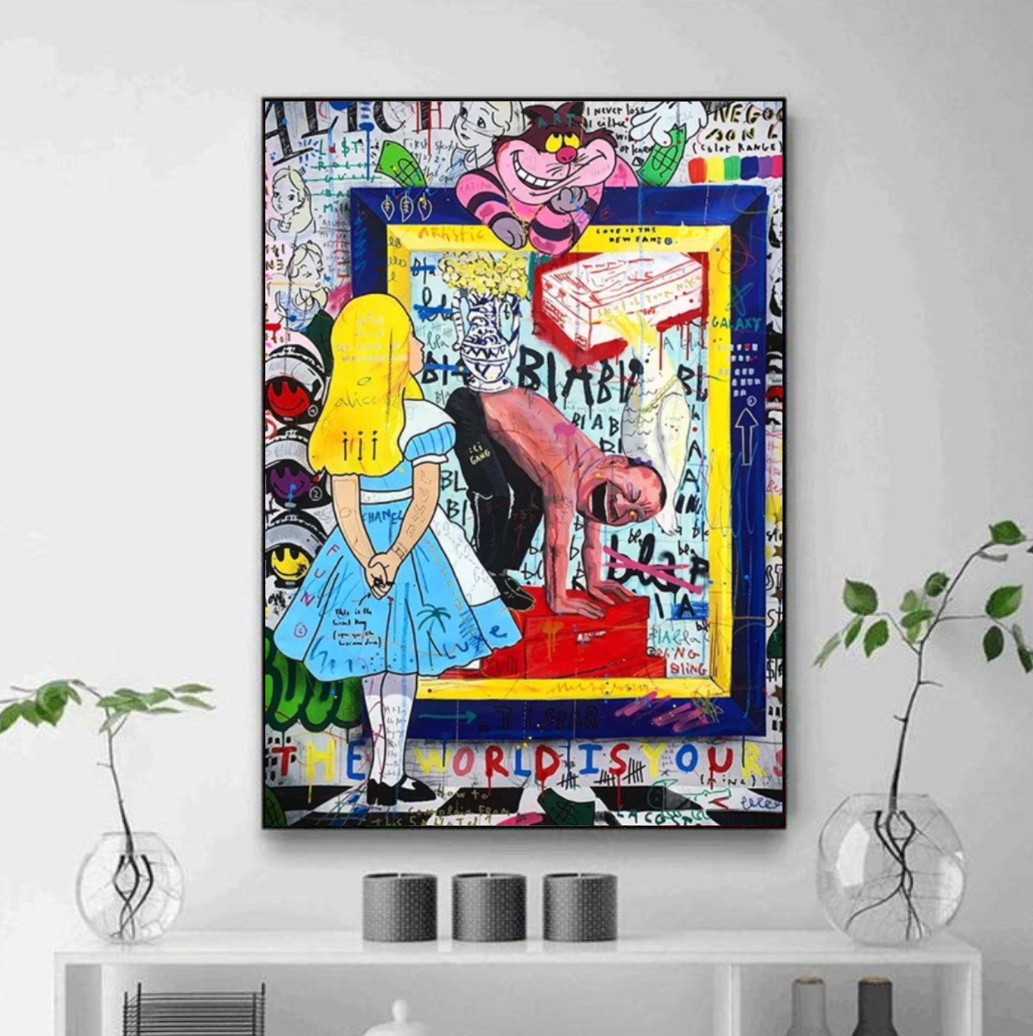 Tableau Street Art Fille Moderne