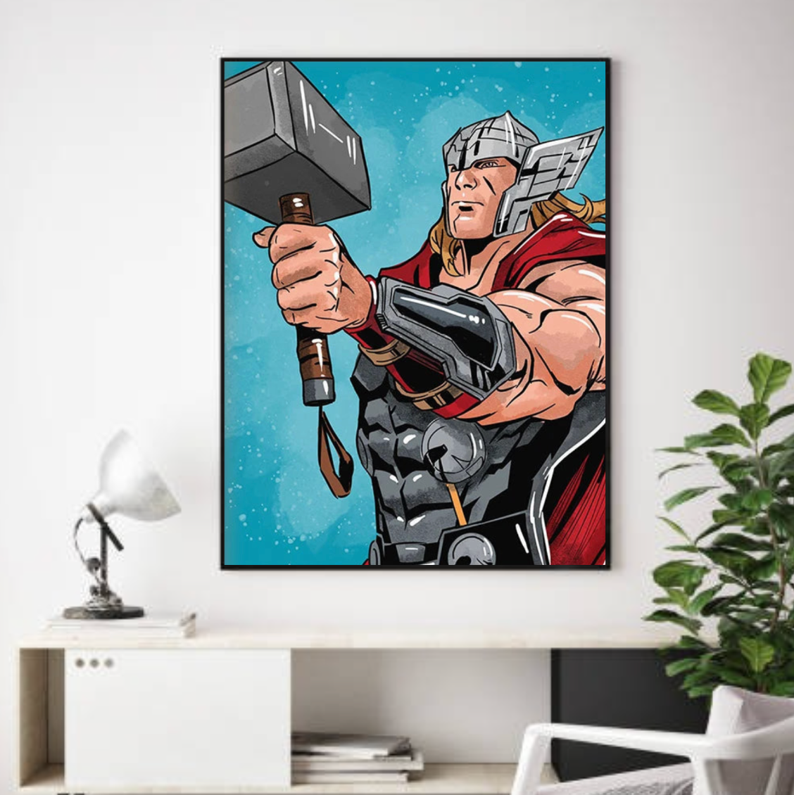 Tableau Thor Marteau Deco Enfant