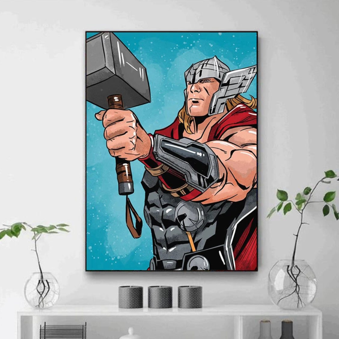 Tableau Thor Marteau Deco Enfant