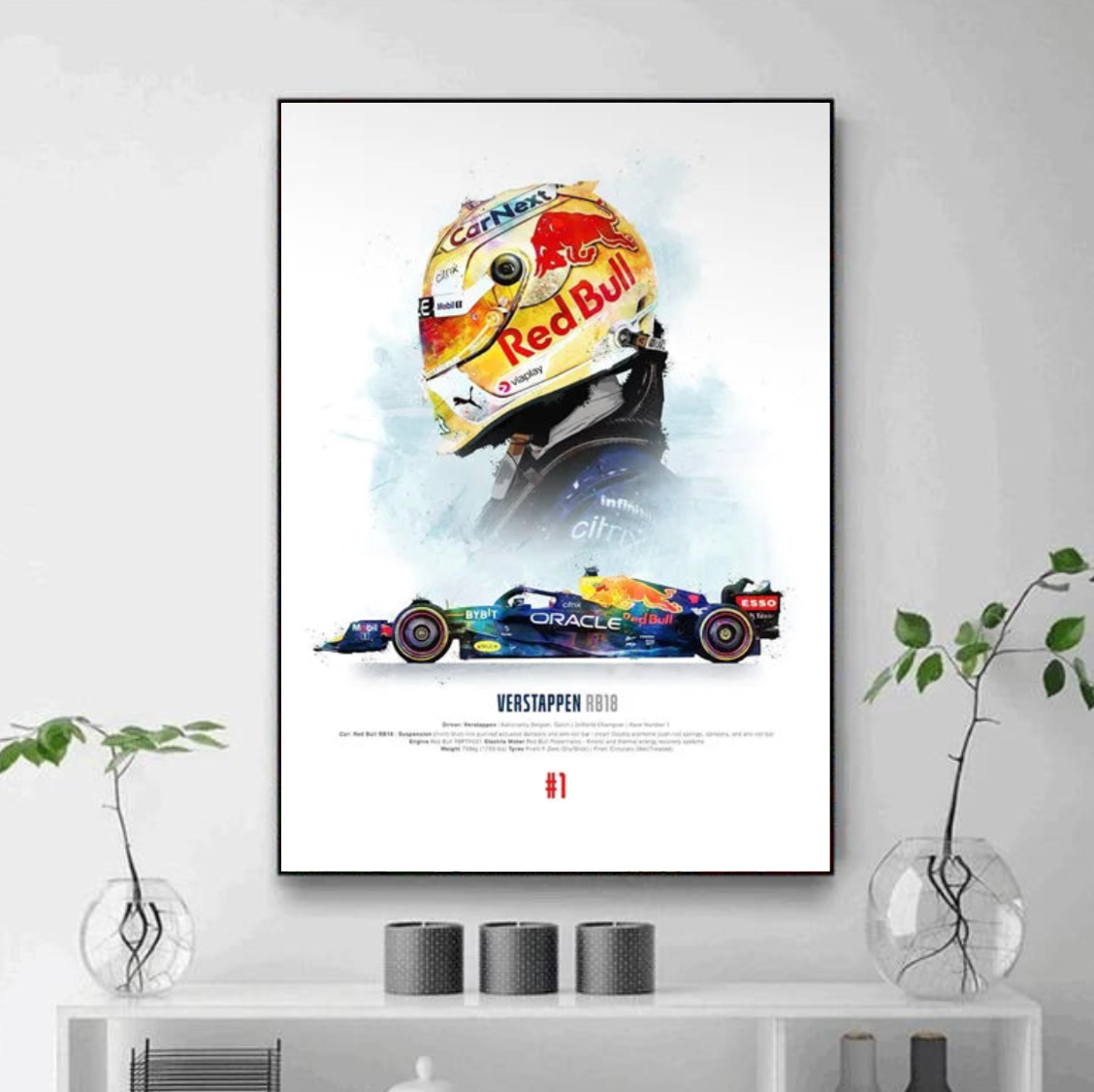 Tableau Verstappen f1 décoration