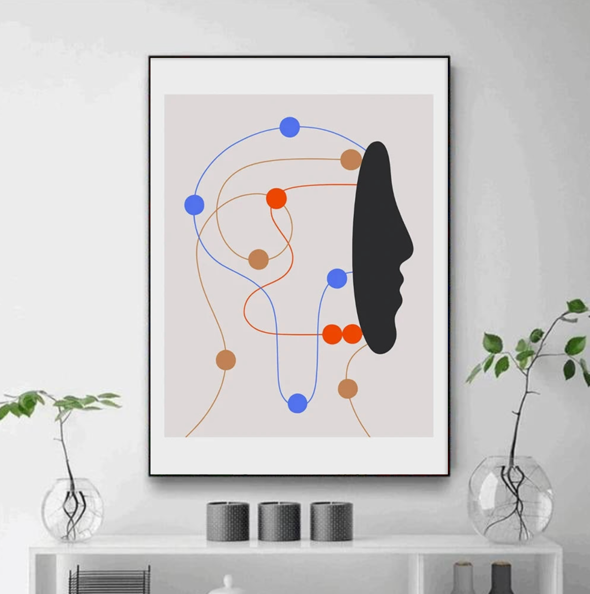 Tableau Visage Abstrait Colore