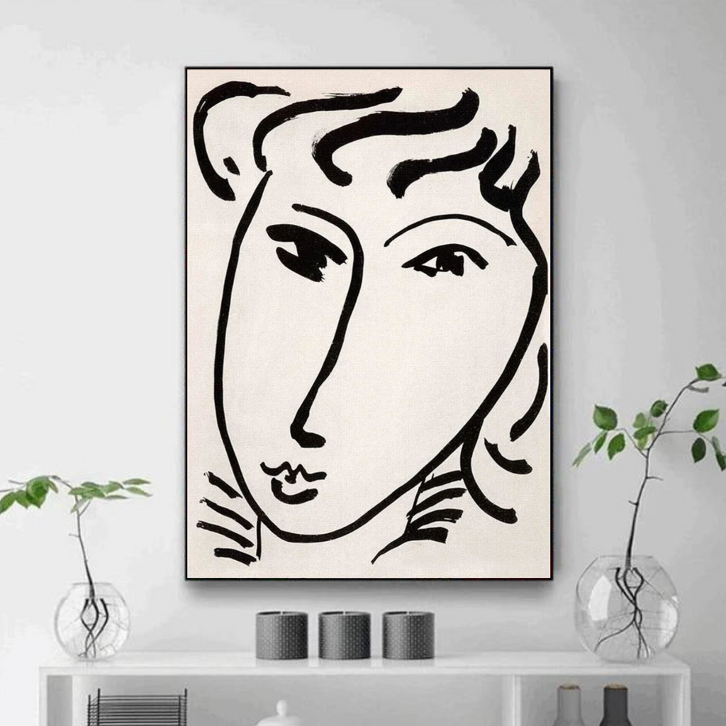 Tableau Visage de Femme Minimaliste