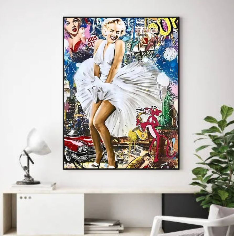 Tableau de Monroe Pop Graffiti