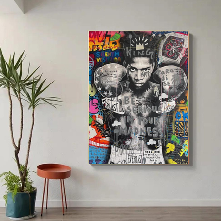 Tableau Visage Jean Michel Basquiat Coloré